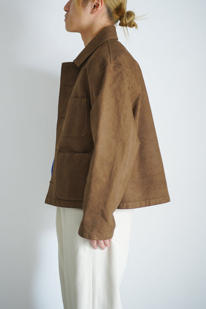 GARMENT-DYED ORGANIC COTTON HEAVY TWILL SHORT WORK JACKET