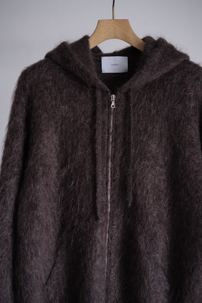 KID MOHAIR KNIT ZIP HOODY