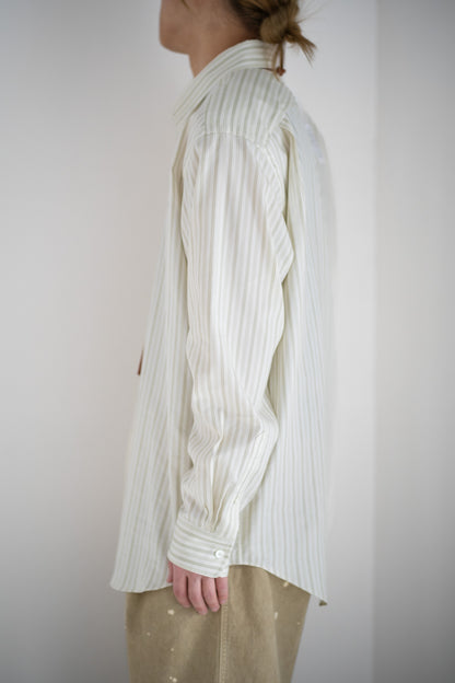 COTTON SILK STRIPE SHIRT