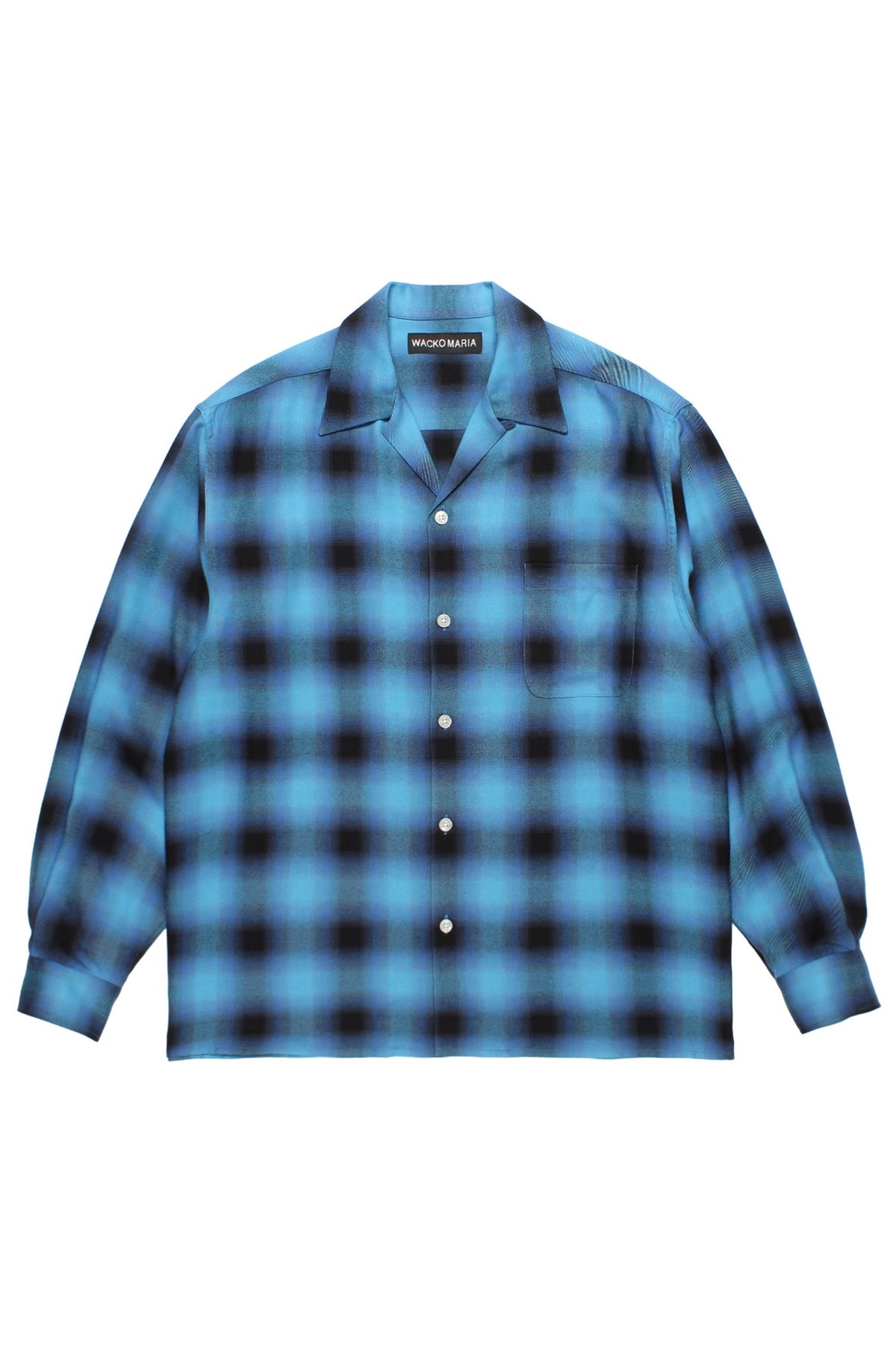 OMBRE CHECK OPEN COLLAR SHIRT L/S ( TYPE-5 )