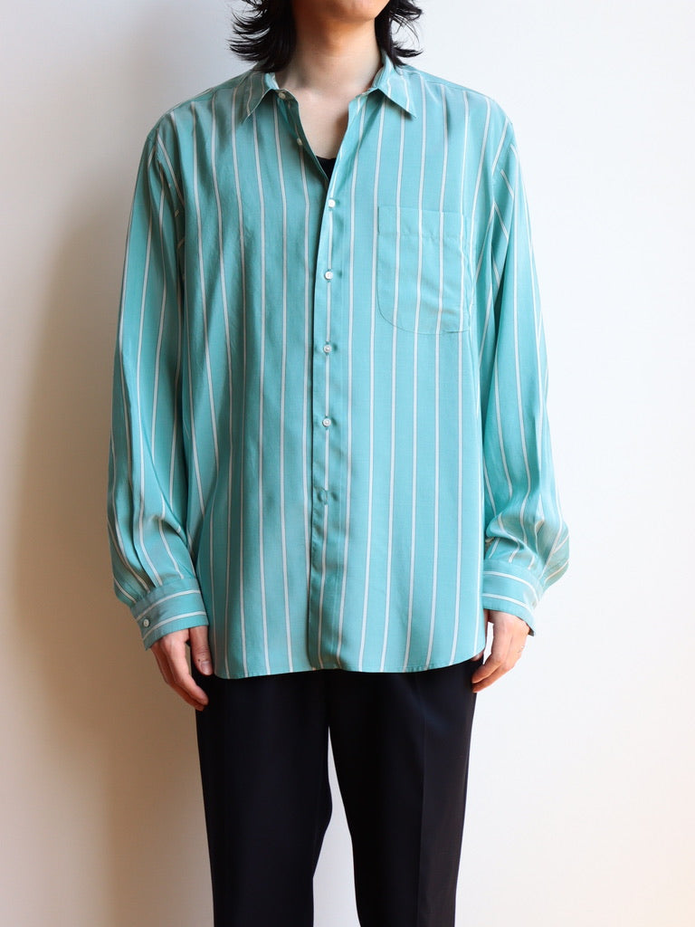 SHIRT138 ALF SILK Green stripe