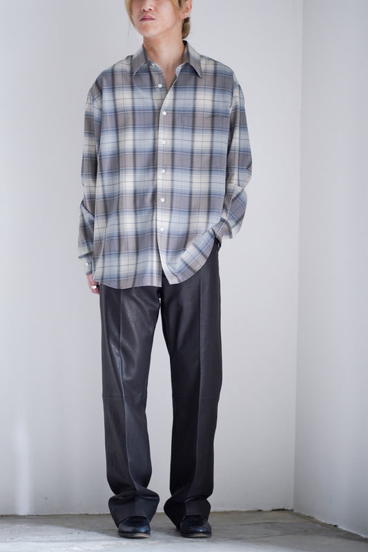 TEXTURED LAMB LEATHER PANTS