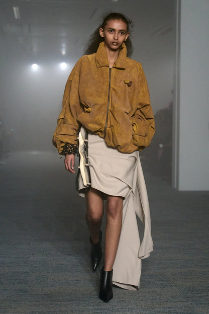 DEFLATED BALLOON LEATHER JACKET