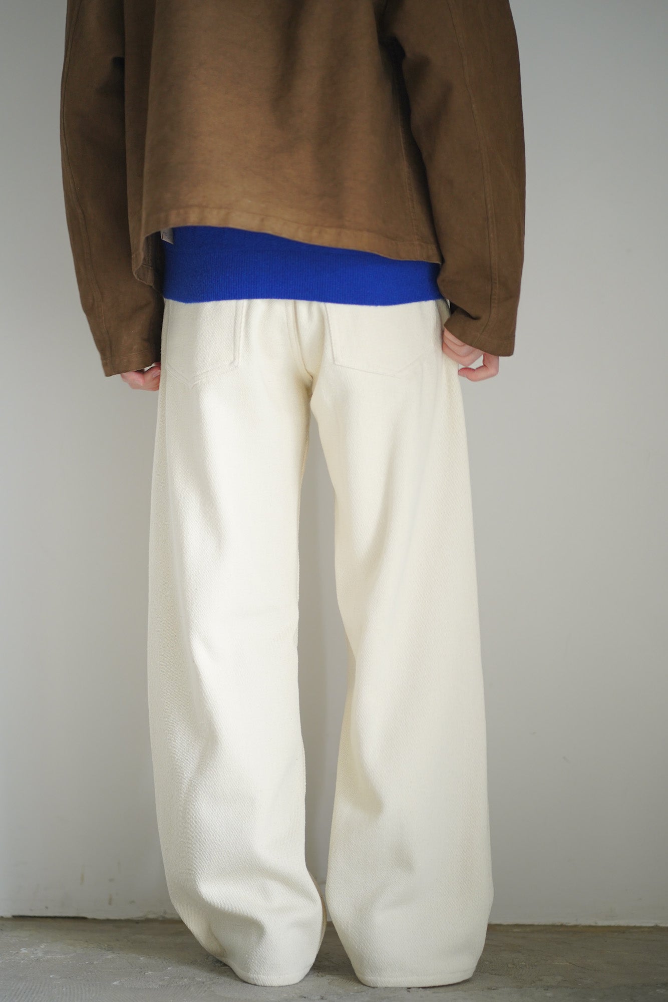 SILK NEP DENIM 5P WIDE PANTS