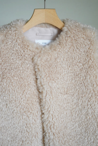 FAUX SHEARING CROPPED VEST