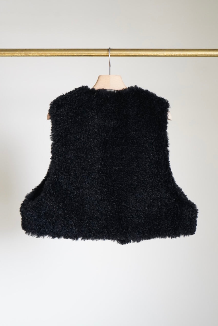 FAUX SHEARING CROPPED VEST
