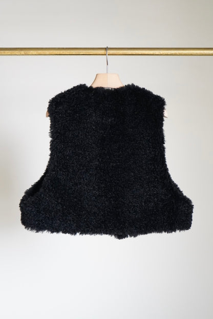 FAUX SHEARING CROPPED VEST