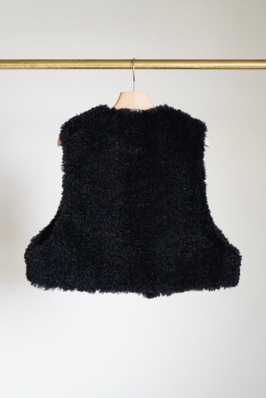 FAUX SHEARING CROPPED VEST