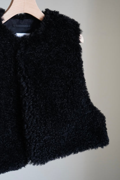 FAUX SHEARING CROPPED VEST