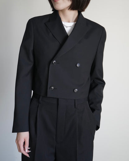 WOOL DOUBLE-BREASTED CROPPED BLAZER