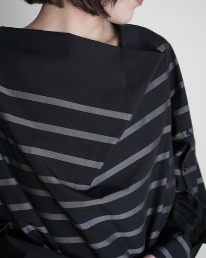 STRIPE COWL NECK BLOUSE