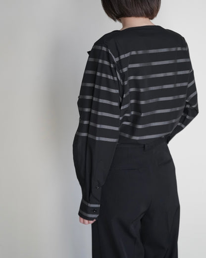 STRIPE COWL NECK BLOUSE