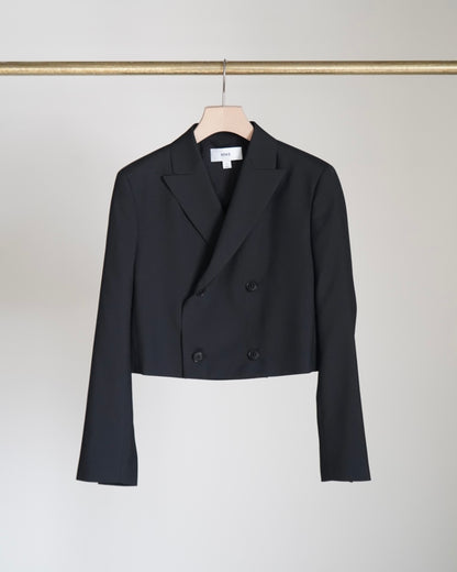 WOOL DOUBLE-BREASTED CROPPED BLAZER