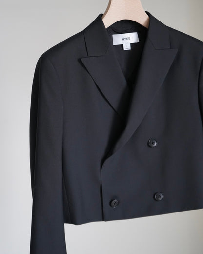 WOOL DOUBLE-BREASTED CROPPED BLAZER