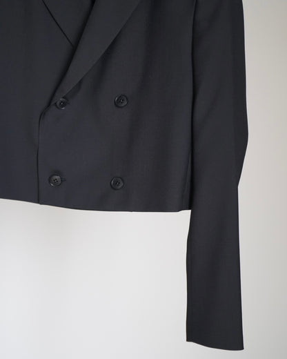 WOOL DOUBLE-BREASTED CROPPED BLAZER