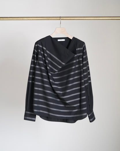 STRIPE COWL NECK BLOUSE