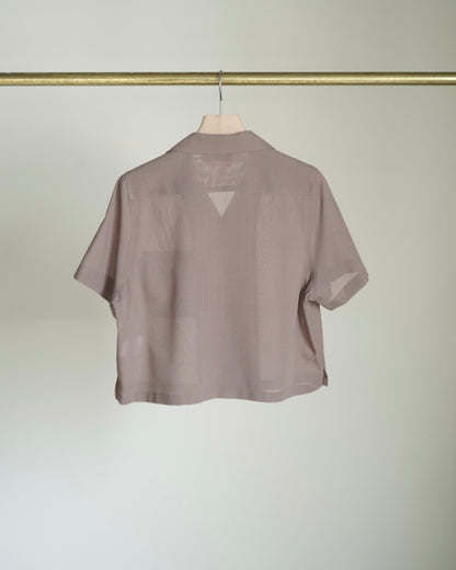 T/W VOILE CROPPED SHIRT