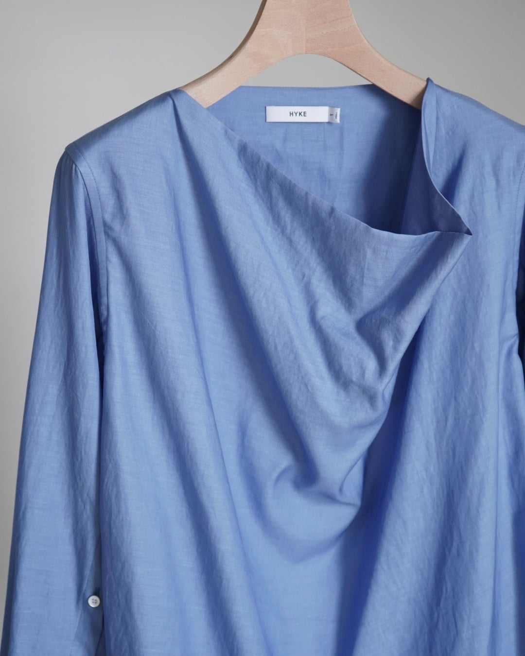TWILL COWL NECK BLOUSE