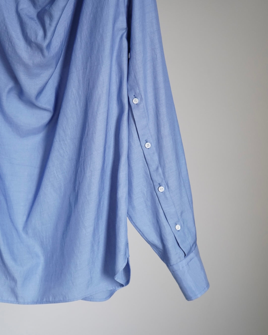 TWILL COWL NECK BLOUSE
