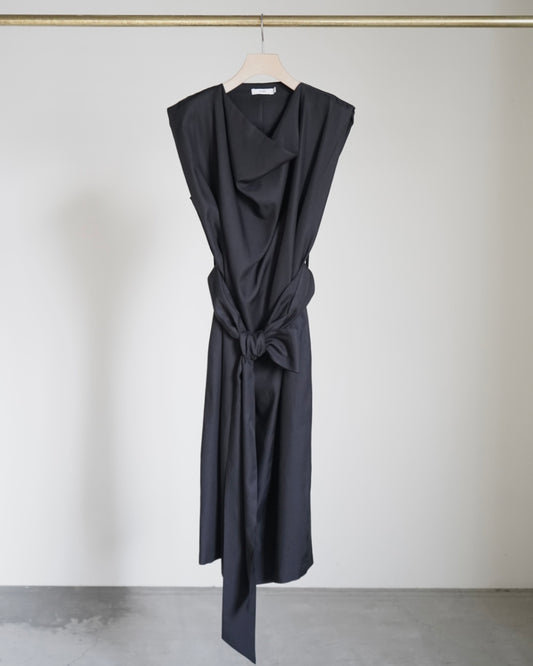 TWILL COWL NECK DRESS