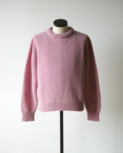 PADDED COLLAR SHETLAND OVERSIZED SWEATER