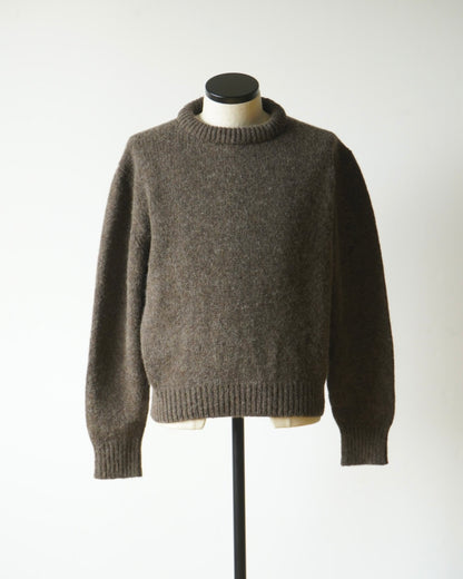 PADDED COLLAR SHETLAND OVERSIZED SWEATER