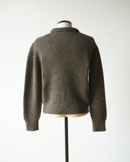 PADDED COLLAR SHETLAND OVERSIZED SWEATER