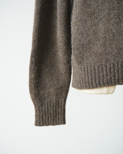 PADDED COLLAR SHETLAND OVERSIZED SWEATER