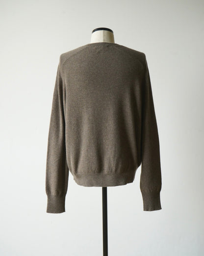 OVERSIZED V NECK FLANNNEL SWEATER