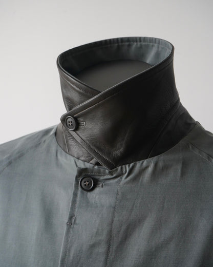OVERSIZED TRENCH WITH LEATHER PATCH