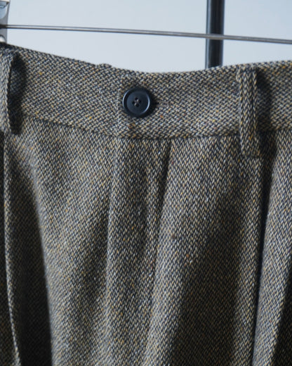 DOUBLE PLEATED WIDE PANTS