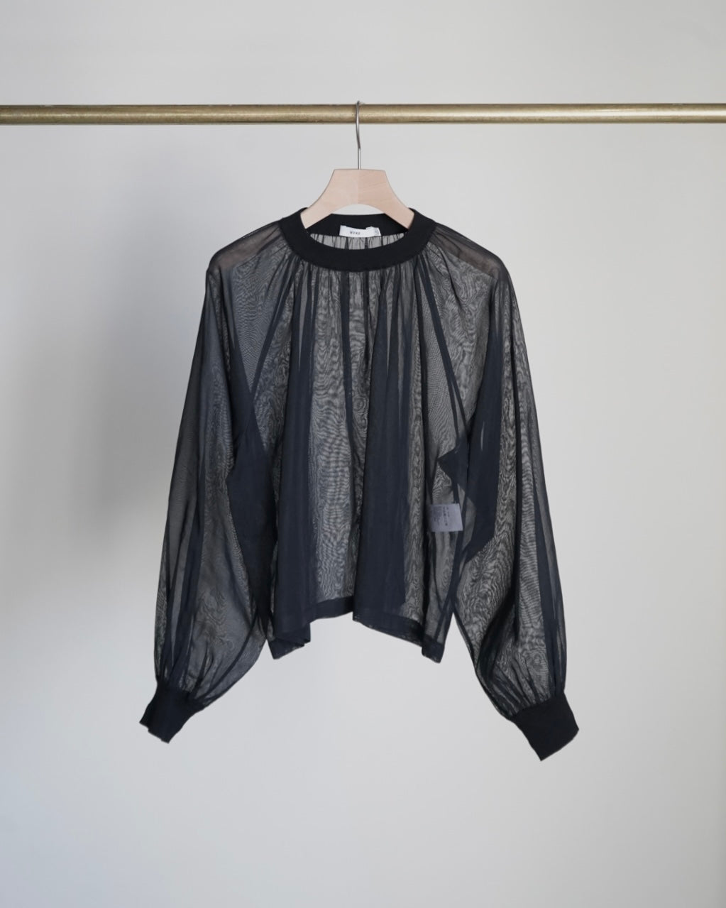 COTTON VOILE SHIRRED BLOUSE