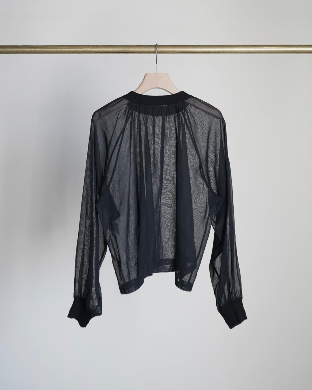 COTTON VOILE SHIRRED BLOUSE