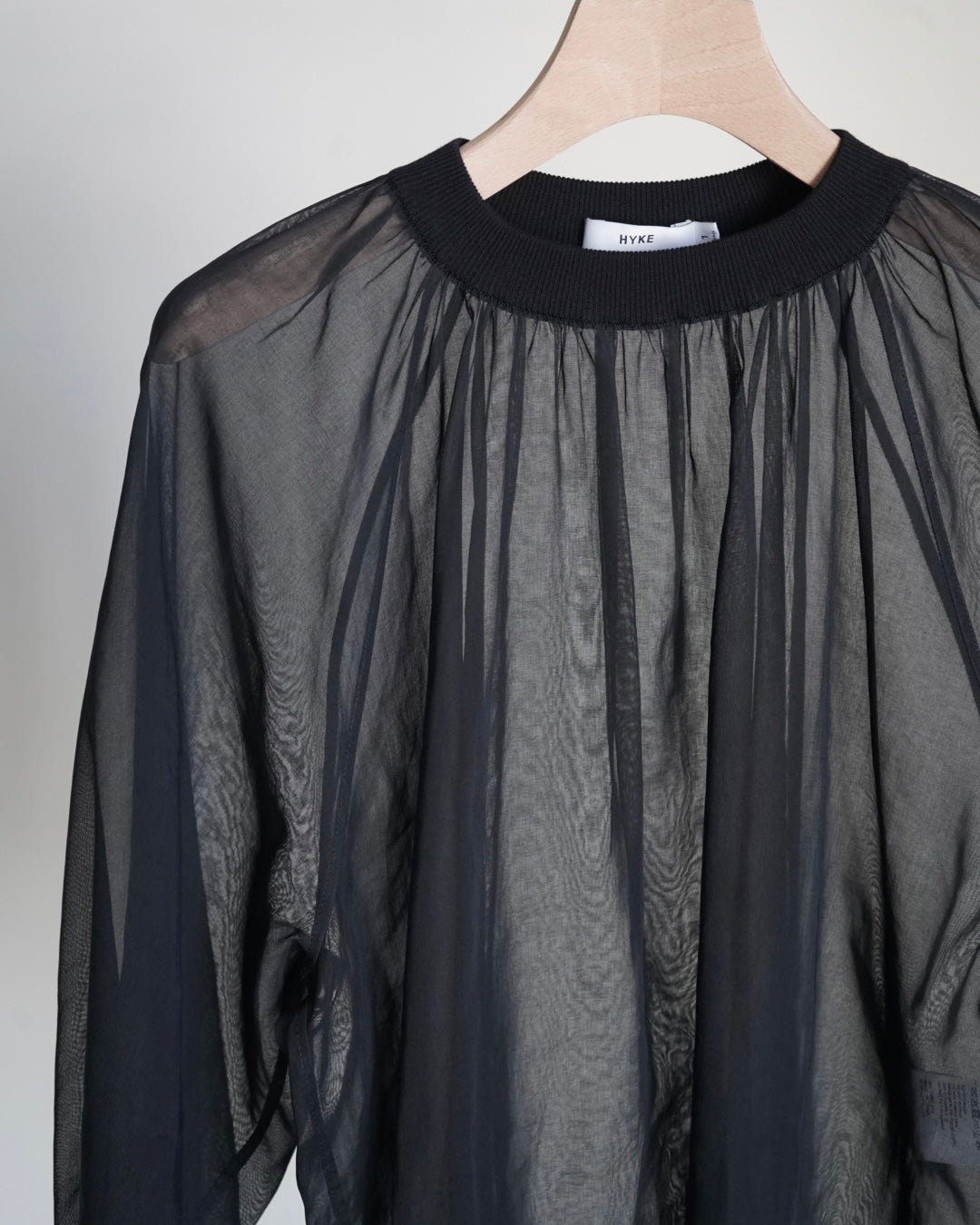 COTTON VOILE SHIRRED BLOUSE