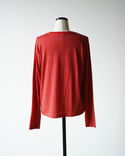 SOFT SMOOTH WOOL STRIPE JERSEY L/S TEE