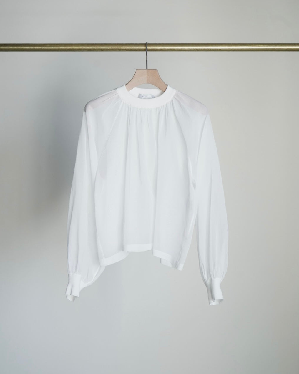 COTTON VOILE SHIRRED BLOUSE