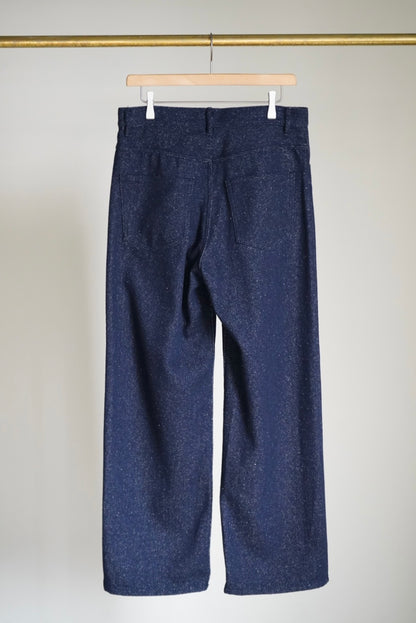 SILK NEP DENIM 5P WIDE PANTS