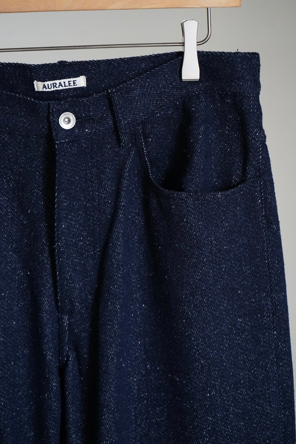 SILK NEP DENIM 5P WIDE PANTS