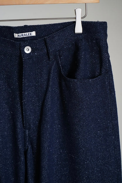SILK NEP DENIM 5P WIDE PANTS