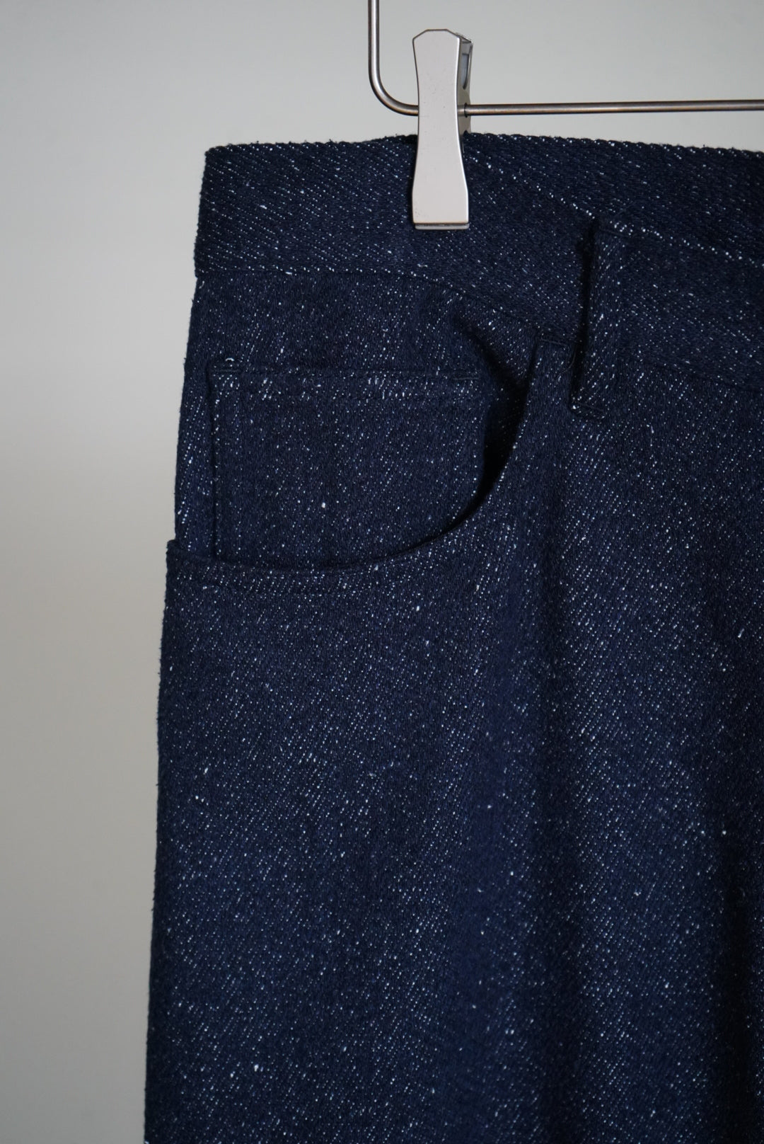 SILK NEP DENIM 5P WIDE PANTS