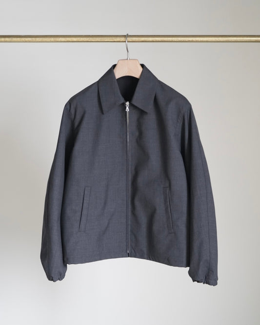 BONDED TROPICAL WOOL ZIP BLOUSON