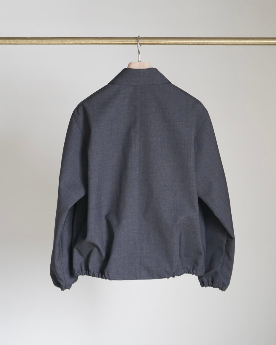 BONDED TROPICAL WOOL ZIP BLOUSON