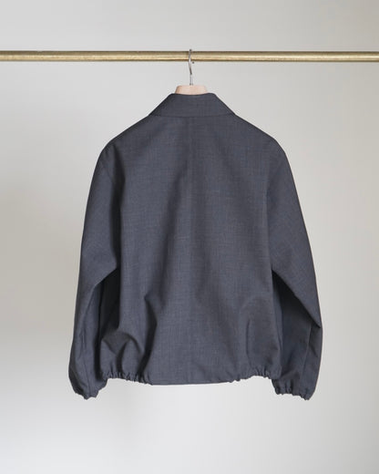 BONDED TROPICAL WOOL ZIP BLOUSON