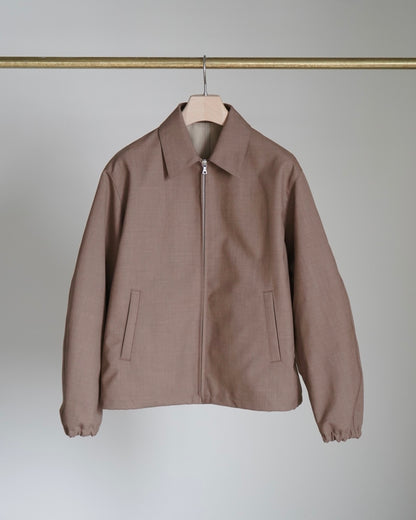 BONDED TROPICAL WOOL ZIP BLOUSON