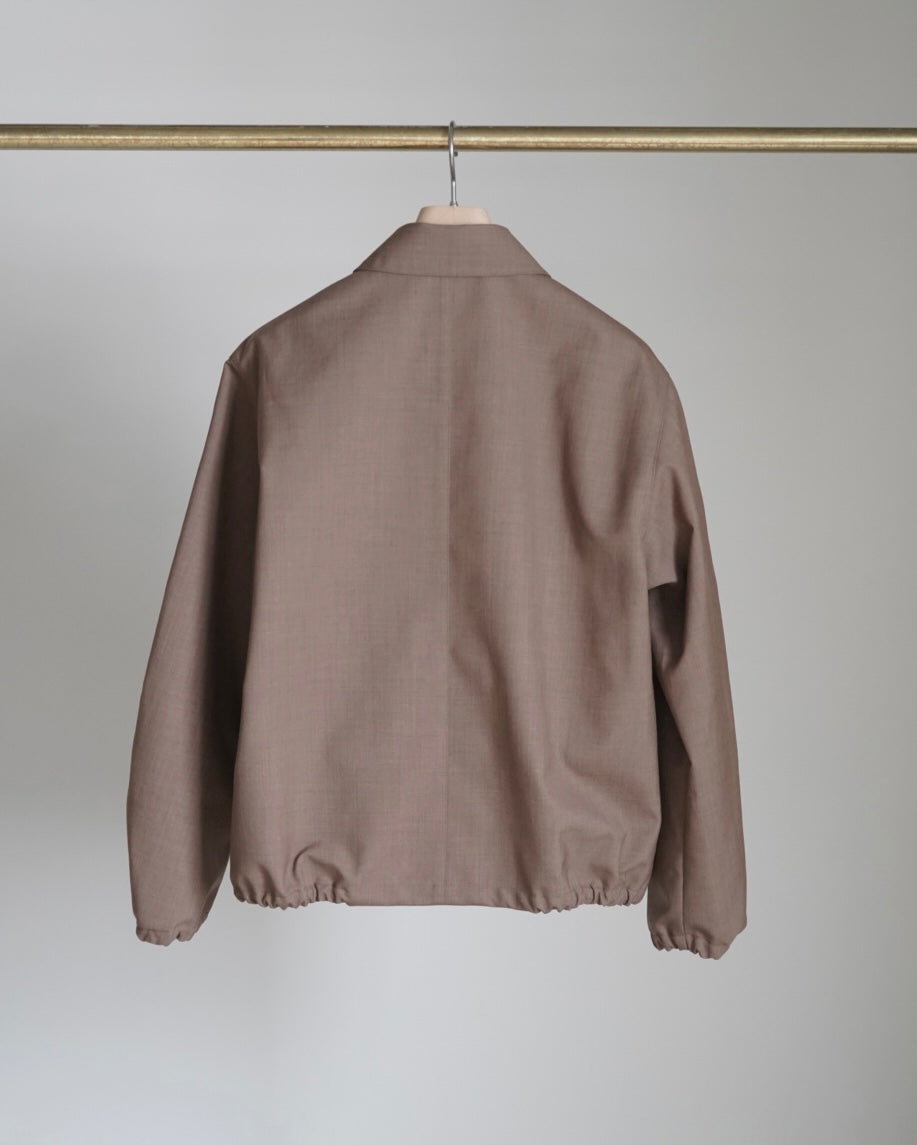 BONDED TROPICAL WOOL ZIP BLOUSON