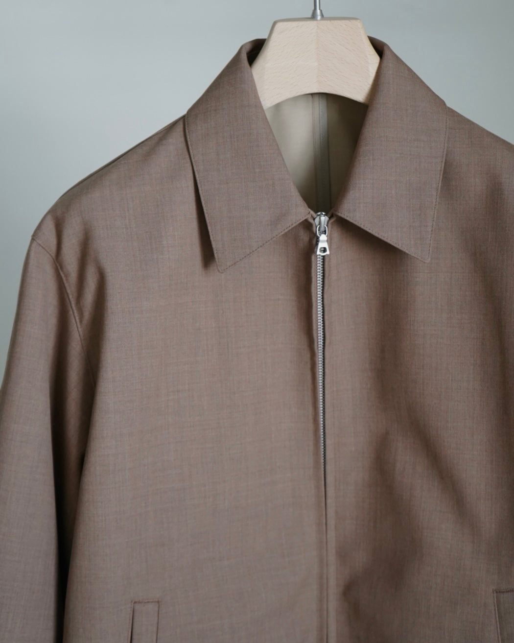 BONDED TROPICAL WOOL ZIP BLOUSON