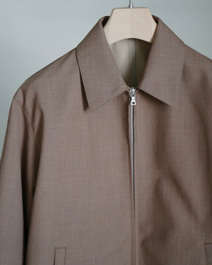 BONDED TROPICAL WOOL ZIP BLOUSON