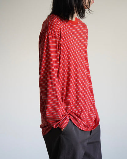 SOFT SMOOTH WOOL STRIPE JERSEY L/S TEE
