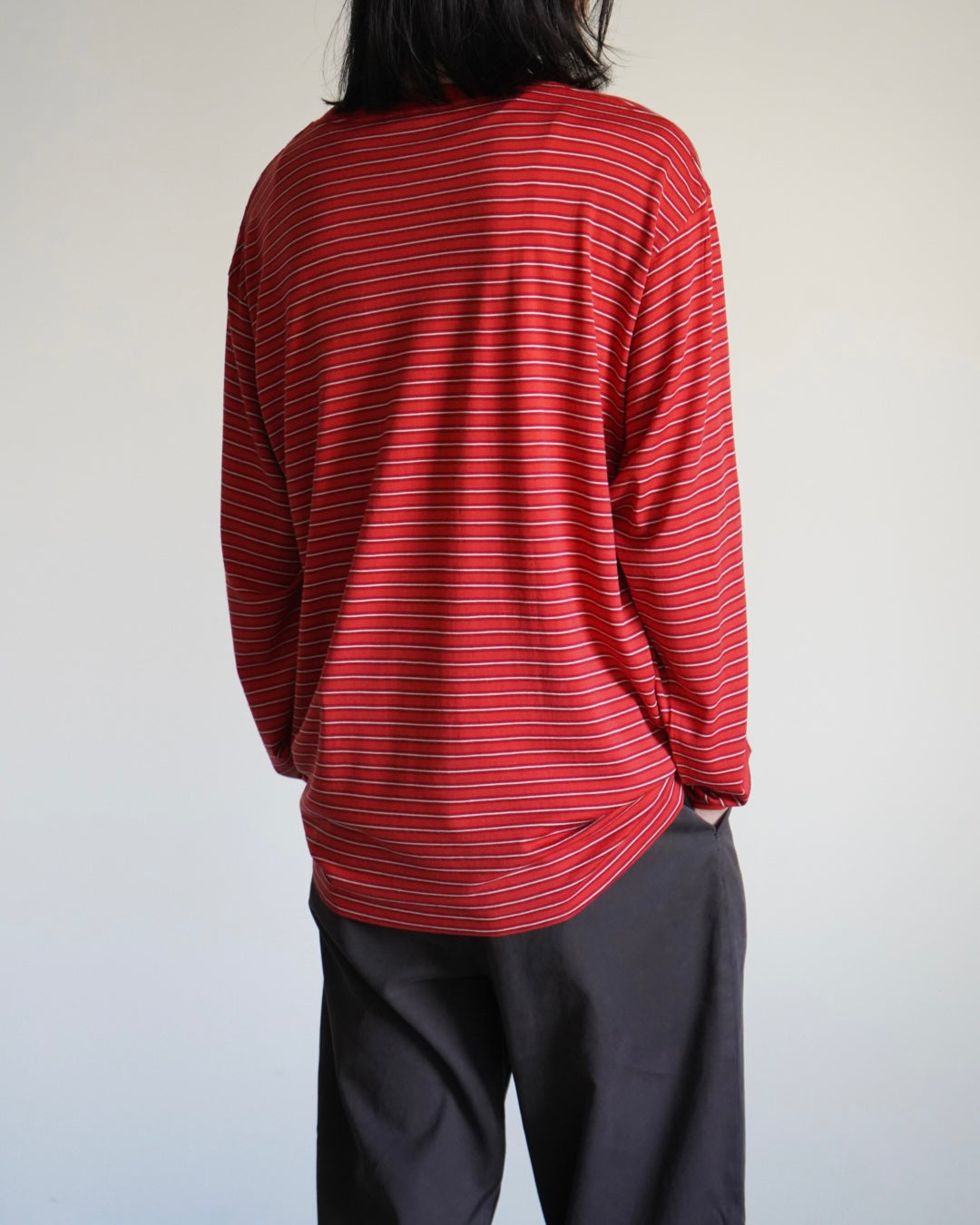 SOFT SMOOTH WOOL STRIPE JERSEY L/S TEE