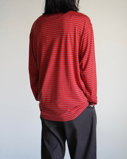 SOFT SMOOTH WOOL STRIPE JERSEY L/S TEE